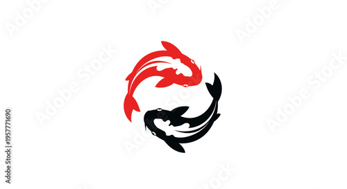Yin Yang Dragon Symbol Design.