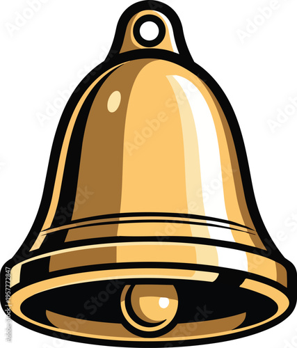 A vibrant golden bell with a clapper, depicted in a clear, stylized illustration.