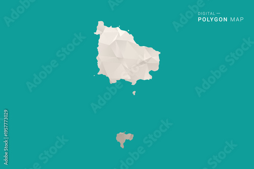 Norfolk Island Map - Green and Gray Polygon Vector Illustration, Low Poly Geometric Design with Clean Minimal Style on Solid Background for Infographic Use.