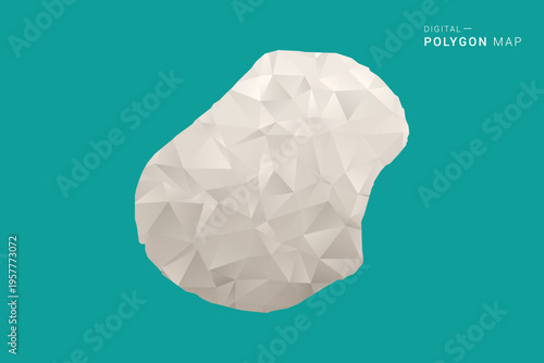Nauru Map - Green and Gray Polygon Vector Illustration, Low Poly Geometric Design with Clean Minimal Style on Solid Background for Infographic Use.