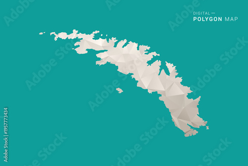 South Georgia and the South Sandwich Islands Map - Green and Gray Polygon Vector Illustration, Low Poly Geometric Design with Clean Minimal Style on Solid Background for Infographic Use.