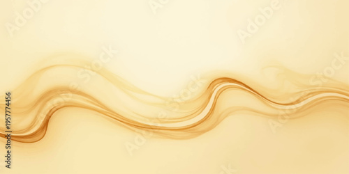 Abstract golden background featuring an orange wave pattern with smooth flowing curves and light vector lines for a stylish textured backdrop design