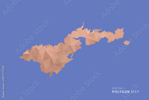American Samoa Map - Orange Polygon Vector Illustration on Deep Blue Background, Low Poly Geometric Design, Modern Abstract Country Silhouette for Infographics and Presentation Use.