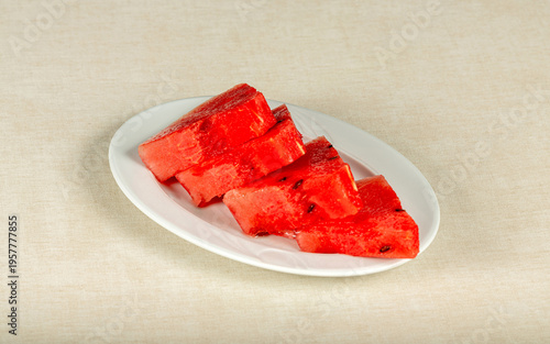 sliced ​​watermelon on a plate