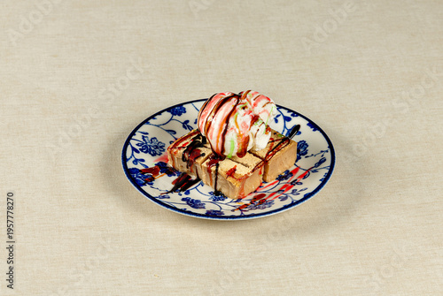 Tahini Halva with Ice Cream