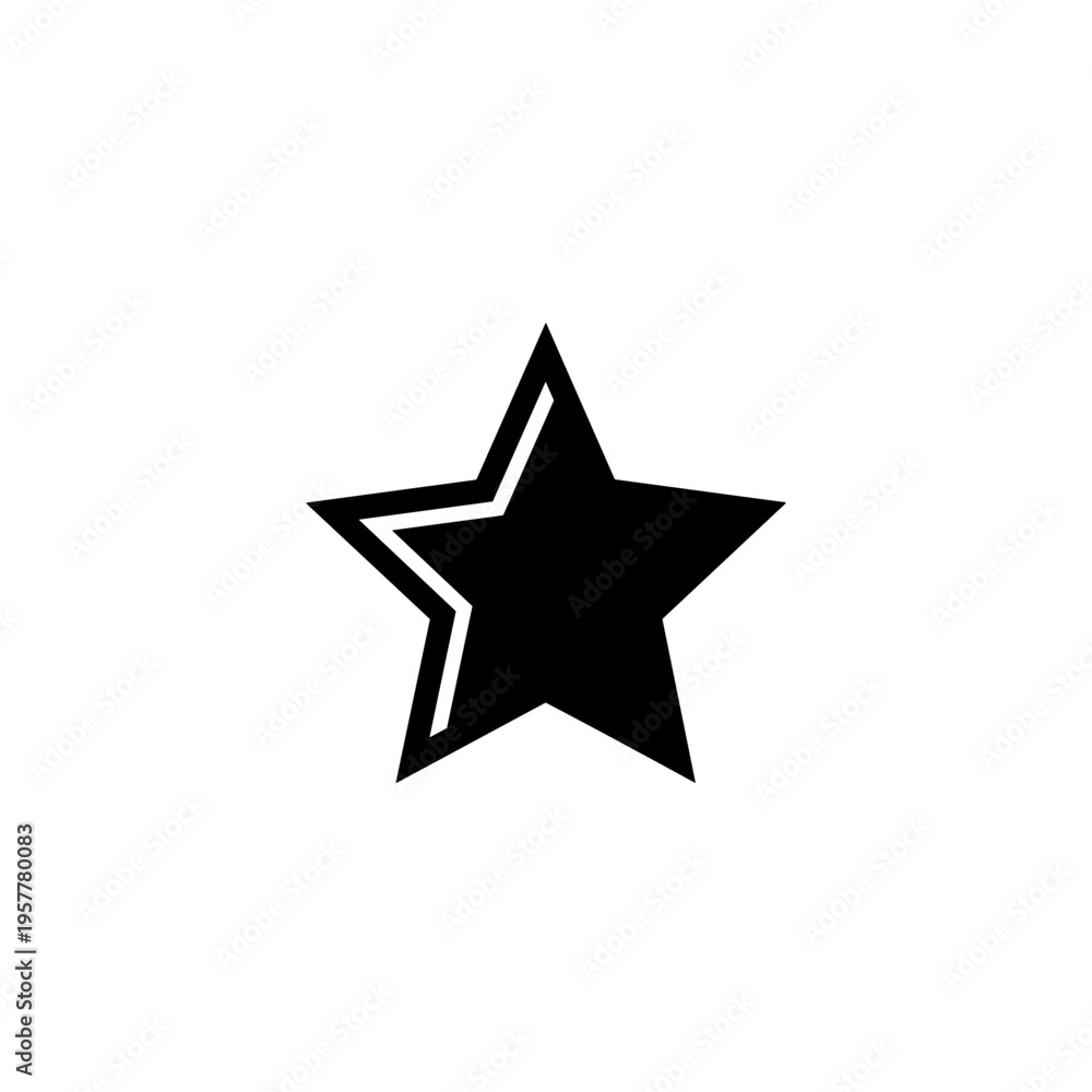 Obraz premium Black star shape with outline.