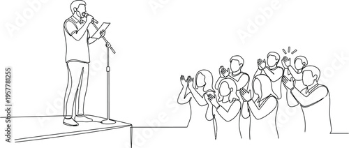 musician performing on stage with audience