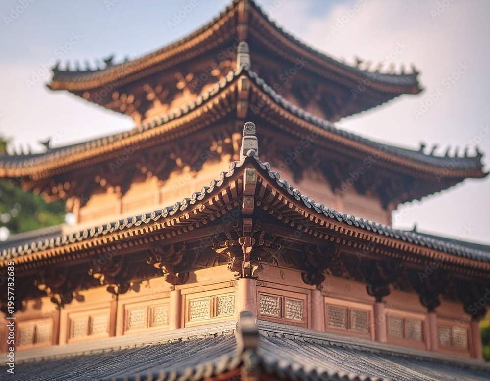 Obraz premium Traditional East Asian Pagoda Architecture