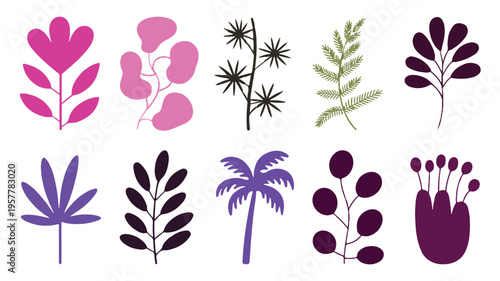 Botanical Elements: A vibrant collection of floral and botanical elements in a captivating range of shapes and colors, perfect for adding a touch of natural elegance to any creative project.