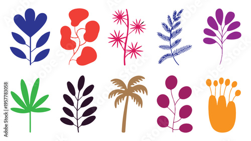 Botanical Illustration: Vibrant botanical illustrations, bursting with life and color, showcasing an array of floral and foliage designs for artistic applications.