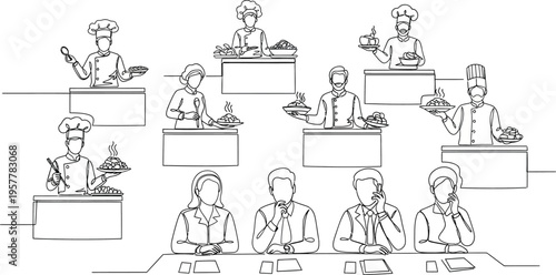 people working in kitchen, chef workflow