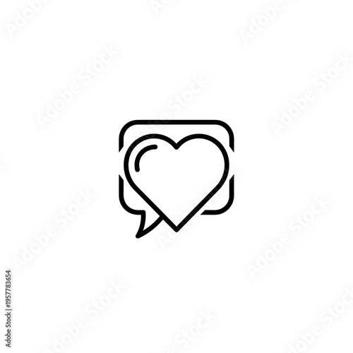Heart in speech bubble icon.