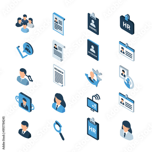 Human resources business management icons.