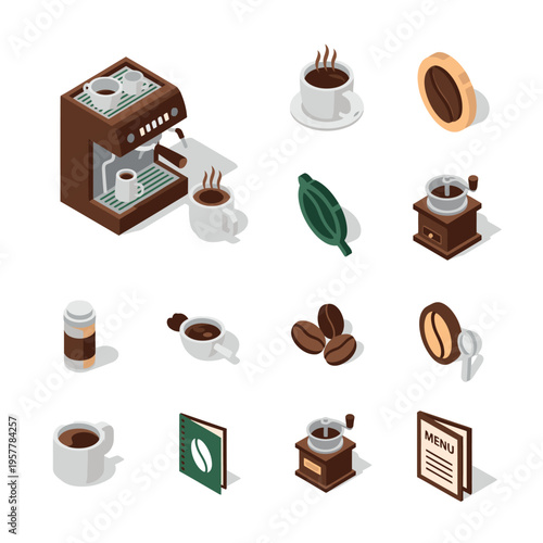 Coffee beans and coffee related items.