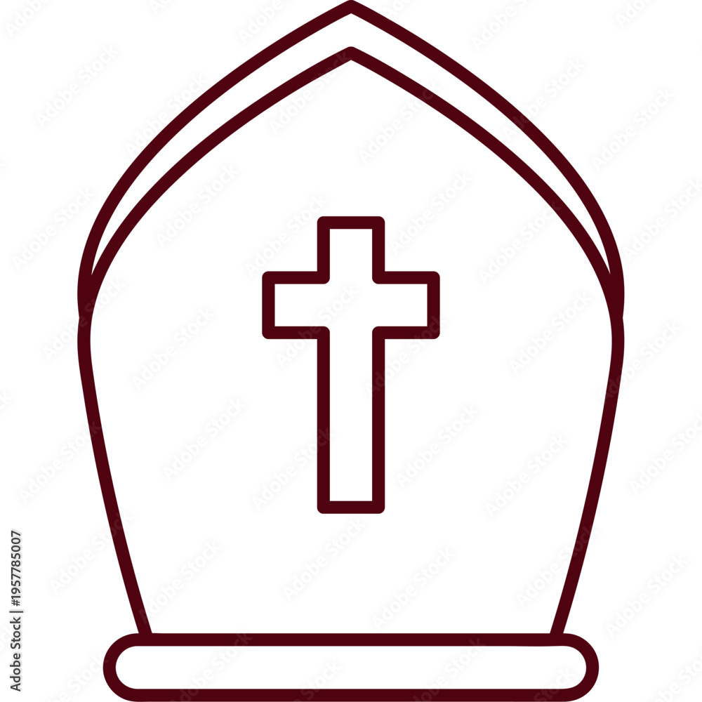Obraz premium Christian Bishop Mitre Hat Religious Symbol