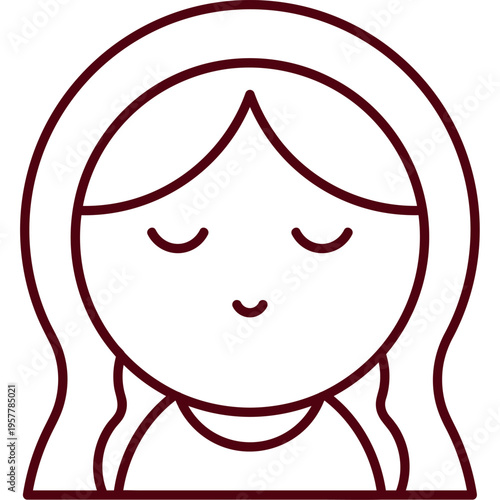 Virgin Mary Cute Religious Character Illustration