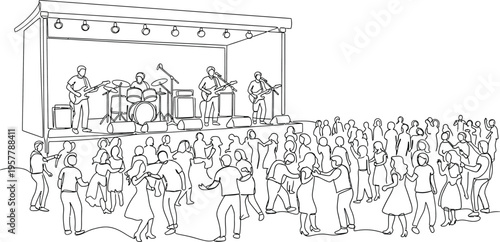 concert crowd dancing at outdoor music festival