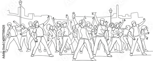 city people walking illustration