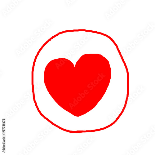 Doodle heart love sketch. Red hand drawn heart love isolated on white background. Valentines Day. Doodle heart vector.