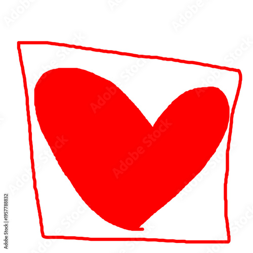 Doodle heart love sketch. Red hand drawn heart love isolated on white background. Valentines Day. Doodle heart vector.