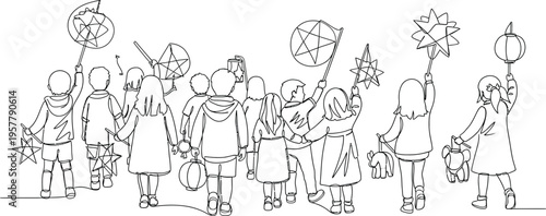 line drawing of a crowd of people