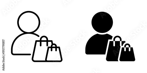 Consumer icon, element icon for design branding, print, and digital media