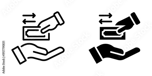 Transaction icon, element icon for design branding, print, and digital media