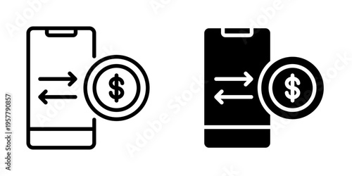 Mobile payment icon, element icon for design branding, print, and digital media
