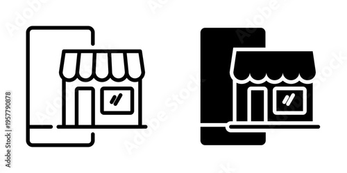 Online store icon, element icon for design branding, print, and digital media