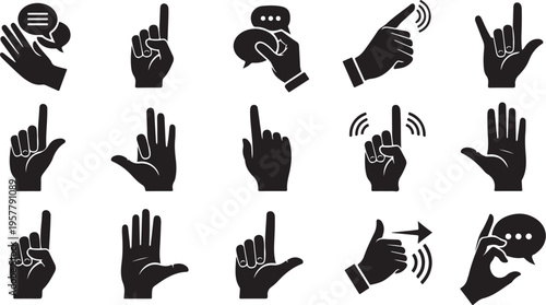 Hand Gestures and Signs for Communication and Expression Symbols