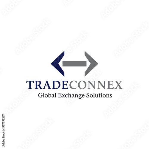 TradeConnex logo featuring arrows pointing in opposite directions, symbolizing global exchange solutions.