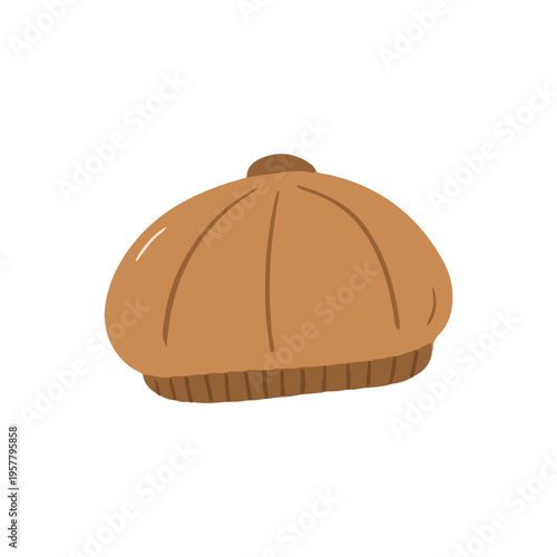 Brown Beret Hat Fashion Accessory Illustration