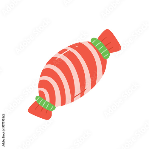 Sweet Striped Candy Wrap Illustration