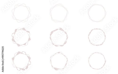 セピア色の幾何学フレーム、マーク、あしらい。