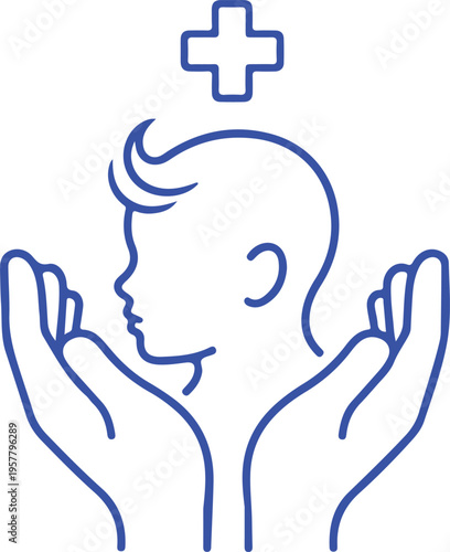 Suitable for children label. Kids friendly icon. Baby safe approved vector illustration. Child friendly seal. Suitable for kids emblem, badge, sign, symbol or stamp.
