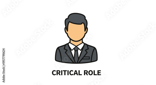 Professional business person icon representing critical role concept