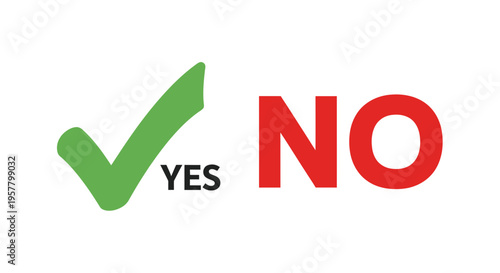 Yes no check mark green and red contrast symbol decision concept