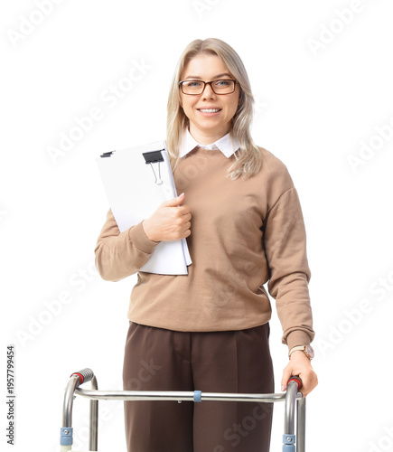 Young businesswoman with wa...