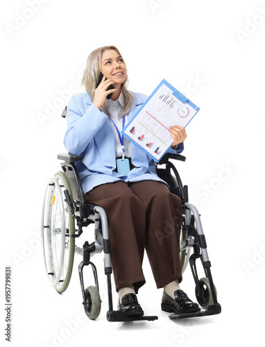 Young businesswoman with cl...