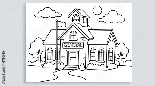 School Building with Two Stories.