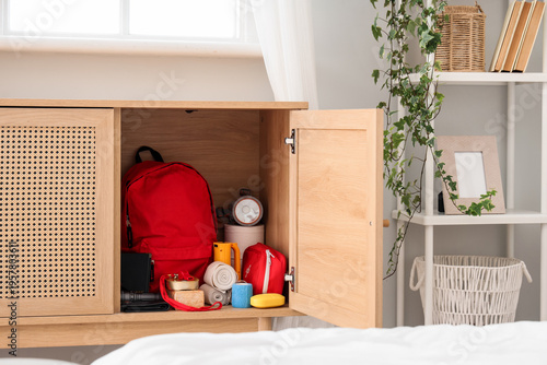 Open drawer with emergency ...