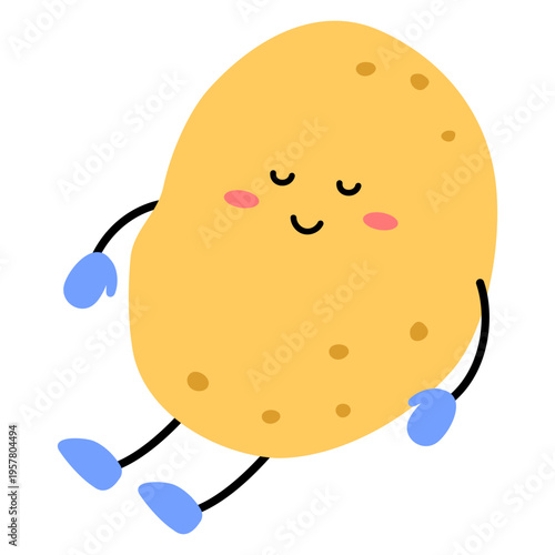 누워있는 감자 캐릭터 일러스트