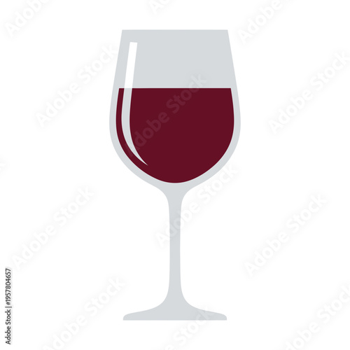 A wine glass filled with red wine.