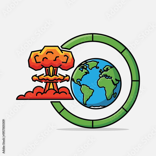 Nuclear explosion near Earth from space.