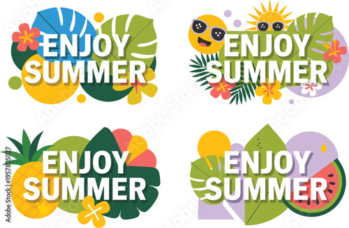 Enjoy Summer with Tropical Vibes and Fun Graphics