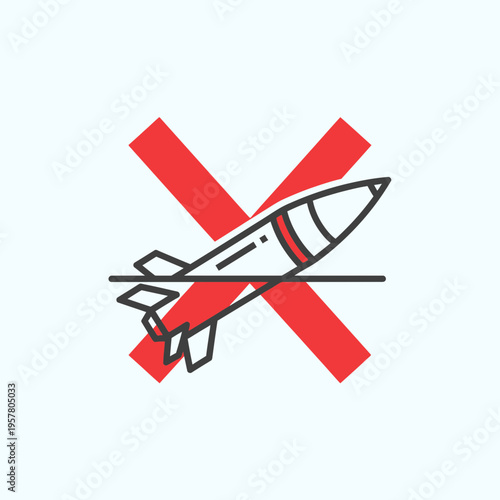 No rocket or missile allowed symbol.
