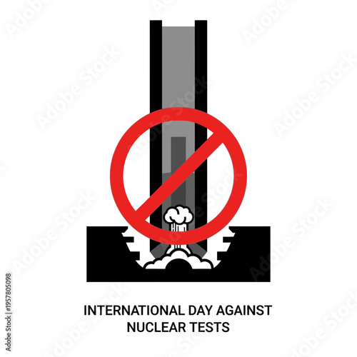 International Day Against Nuclear Tests awareness symbol.