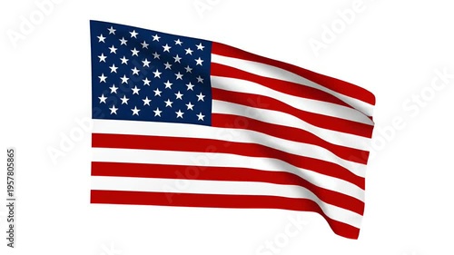 Waving American Flag Motion Graphic Loop Red White Blue Stars Stripes