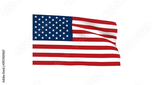 Waving American Flag Red White Blue Stripes Stars Motion Graphic Loop