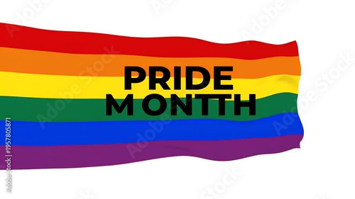 Waving Rainbow Pride Flag Celebrating LGBTQ Rights and Freedom